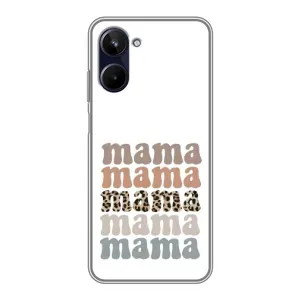 Чохол з принтом «Текстовий колаж мама» для Realme 10