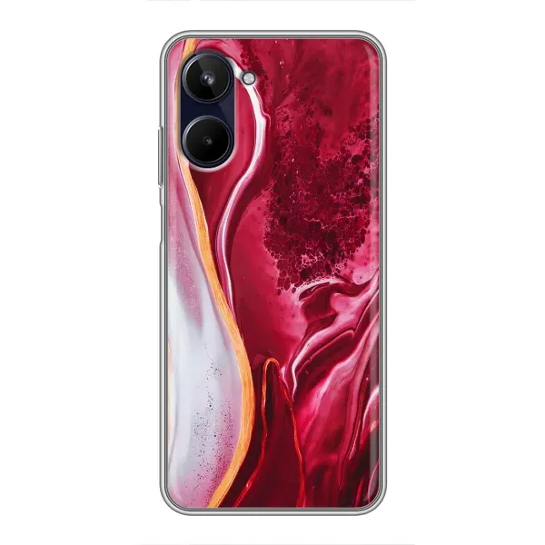 Чехол с принтом «Мрамор красный» для Realme 10