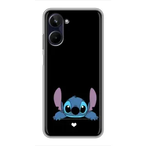 Чохол з принтом Стіч на Realme 10 (Стіч на чорному)