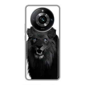 Чехлы с картинками животных Realme 11 Pro Plus (Черный ЛЕВ)