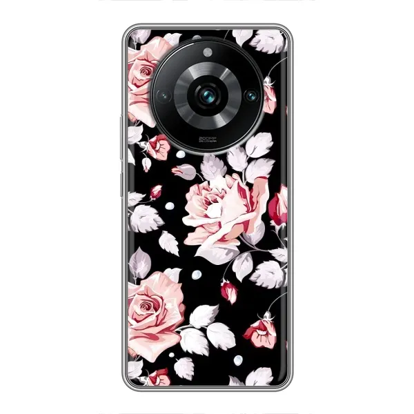 Чохол з принтом «Квіти на чорному» для Realme 11 Pro Plus