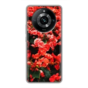 Чохол з принтом «Квіти червоні» для Realme 11 Pro Plus
