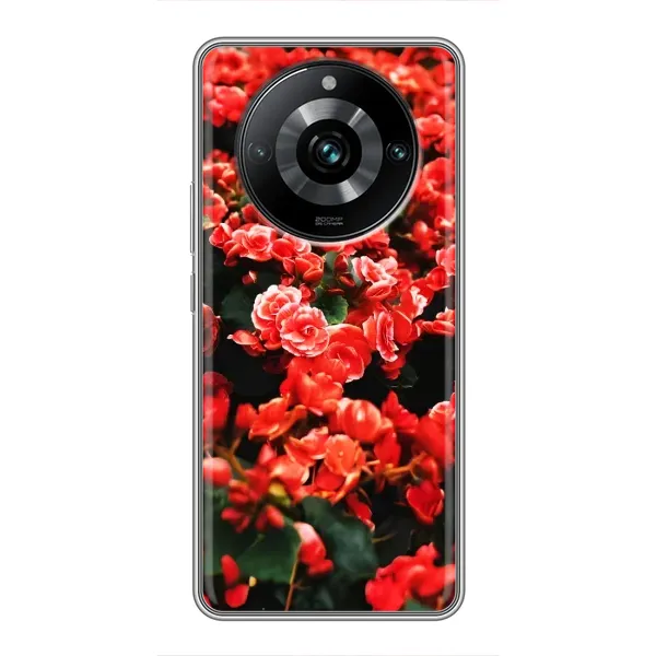 Чохол з принтом «Квіти червоні» для Realme 11 Pro Plus