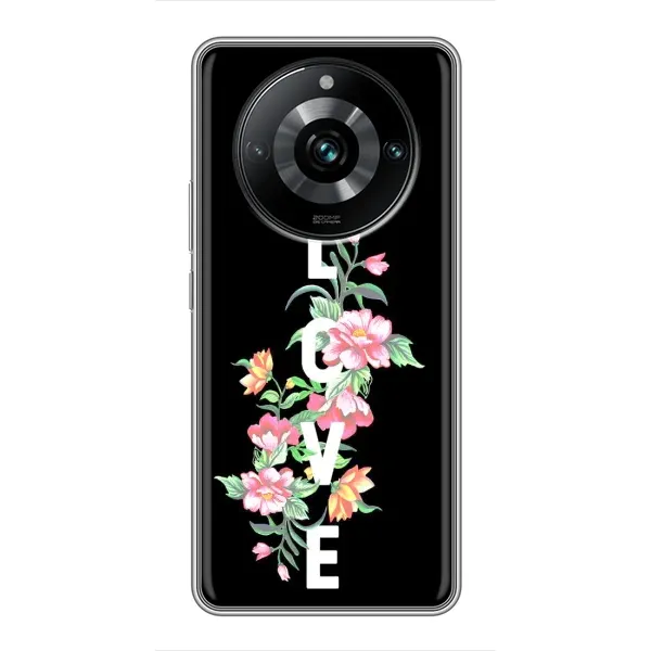 Чохол з принтом «Квіти LOVE» для Realme 11 Pro Plus Чохол з принтом «Квіти LOVE» для Realme 11 Pro Plus