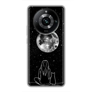 Чохол з малюнком кіт на Realme 11 Pro Plus (Дівчина з котом)