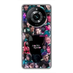 Чехол Гра в кальмара для Realme 11 Pro Plus (Коллаж Игра кальмара)