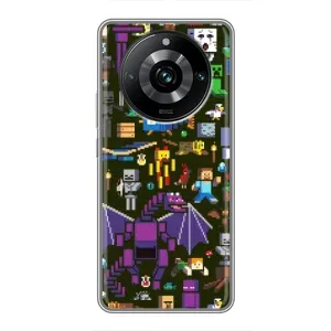 Чохол Майнкрафт на Realme 11 Pro Plus (AlphaPrint) Minecraft (Колаж Майнкрафт)