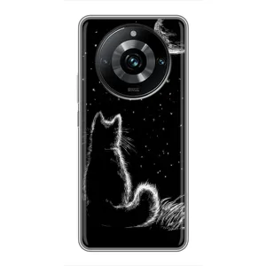 Чехол с принтом «Котик и луна» для Realme 11 Pro Plus