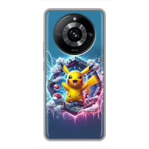 Чохол з Пікачу на Realme 11 Pro Plus (Лого Пікачу)