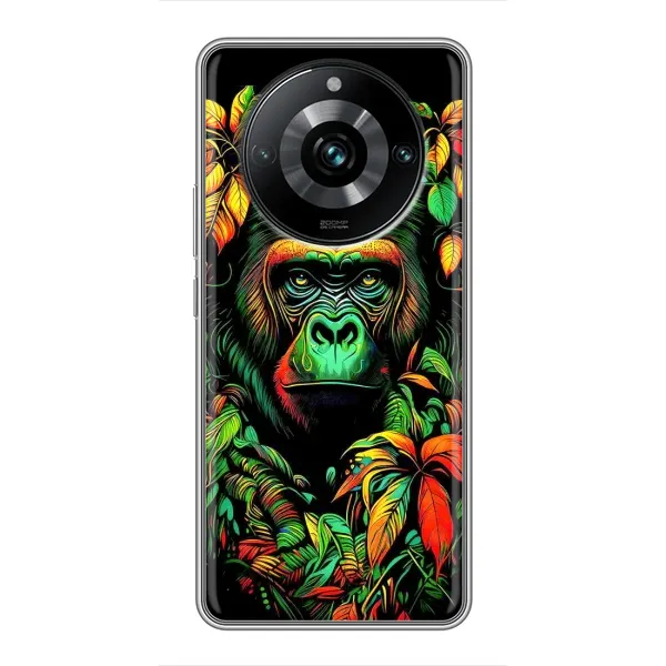 Чохол з принтом «Мавпа в квітах» для Realme 11 Pro Plus