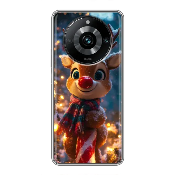 Чехол с принтом «Олень с шарфом» для Realme 11 Pro Plus