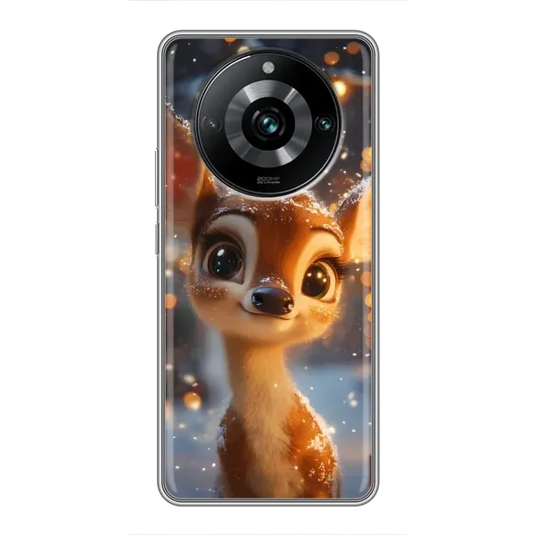 Чехол с принтом «Олененок среди гирлянд» для Realme 11 Pro Plus