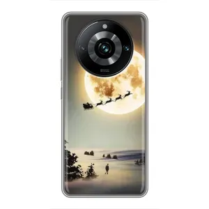 Новорічні, Святкові Чохли для Realme 11 Pro Plus - 2024 год (Санта на місяці)