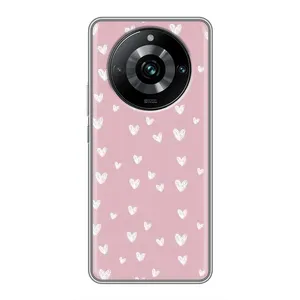 Чохол з принтом «Сердечки на рожевому» для Realme 11 Pro Plus