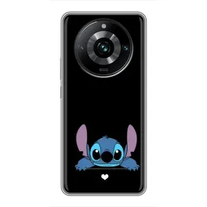 Чехол с принтом Стич на Realme 11 Pro Plus (Стич на черном)