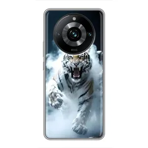 Чехол с картинкой «Хищники» для Realme 11 Pro Plus (Белый тигр в дыму)