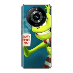 Рождественские Чехлы для Realme 11 Pro Plus (VPrint) (Зеленый Гринч)