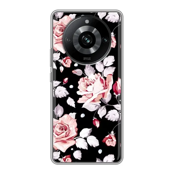 Чехол с принтом «Цветочки на черном» для Realme 11 Pro Чехол с принтом «Цветочки на черном» для Realme 11 Pro