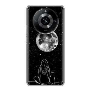 Чохол з принтом «Дівчина з котом» для Realme 11 Pro