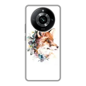 Чехол с принтом «Лисичка в цветочках» для Realme 11 Pro
