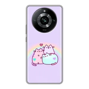 Чехол с принтом «Радужные котики» для Realme 11 Pro