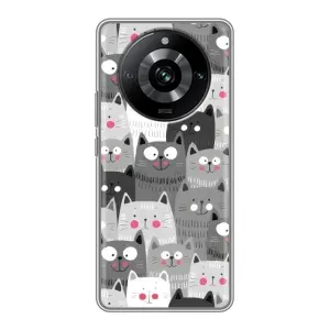 Чехол с принтом «Рисованные котики» для Realme 11 Pro