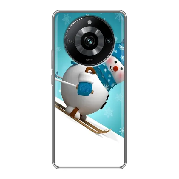 Чехол с принтом «Снеговик на лыжах» для Realme 11 Pro Чехол с принтом «Снеговик на лыжах» для Realme 11 Pro