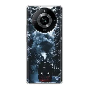 Новорічні, Святкові Чохли для Realme 11 Pro - 2024 год (Зимовий потяг)
