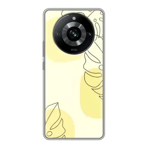 Силконовий чохол з принтом в квітах на Realme 11 (Жовта монстера арт)