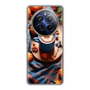 Чехол с принтом «Кофе и тыковки» для Realme 12 Plus