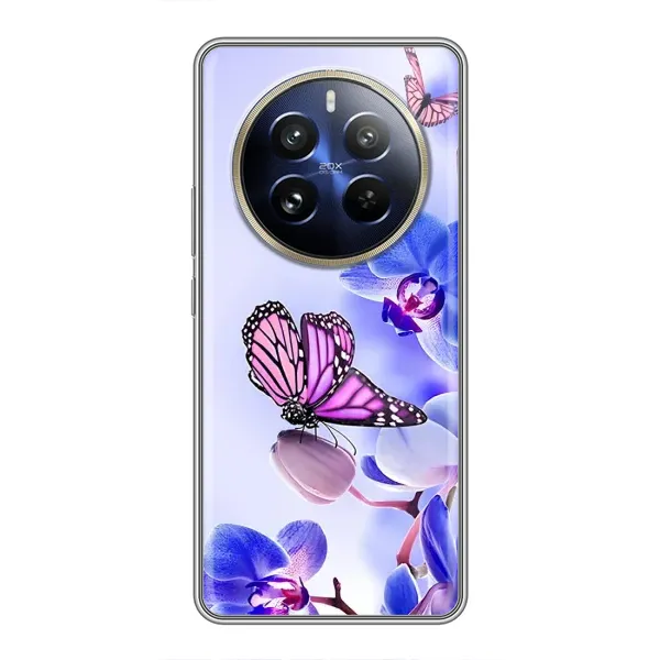 Чехол с принтом «Бабочка на цветочке» для Realme 12 Pro Plus