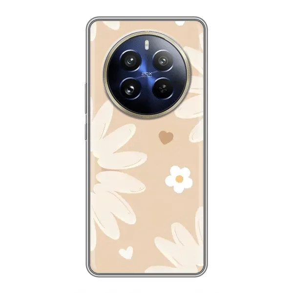 Чохол з принтом «Бежеві квіти» для Realme 12 Pro Plus