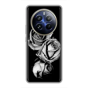Чехол с принтом «Черная роза» для Realme 12 Pro Plus