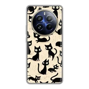 Чохол з принтом «Чорні коти» для Realme 12 Pro Plus
