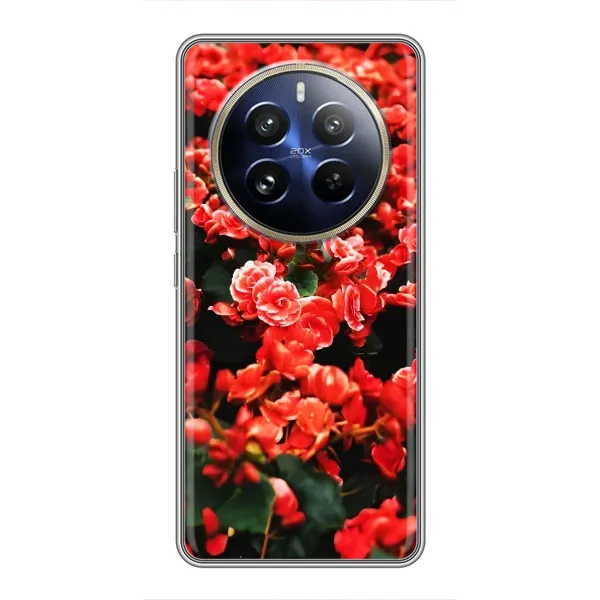 Чехол с принтом «Цветы красные» для Realme 12 Pro Plus