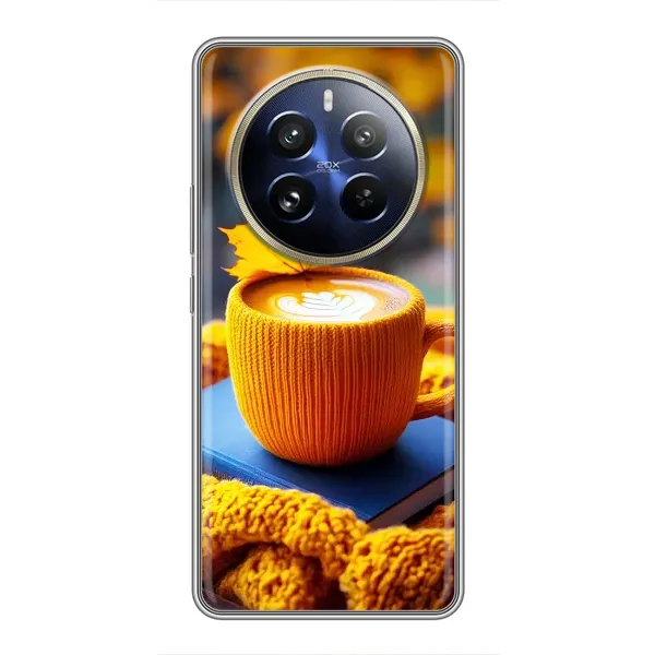 Чехол с принтом «Кофе на желтом пледе» для Realme 12 Pro Plus