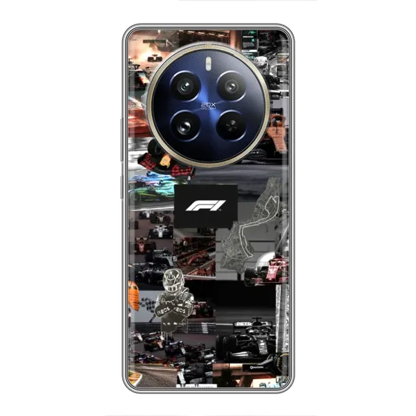 Чехол с принтом «Гоночный коллаж Ф1» для Realme 12 Pro Plus