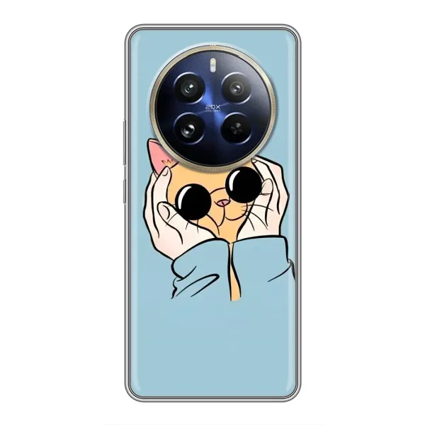 Чехол с принтом «Котик в очках» для Realme 12 Pro Plus