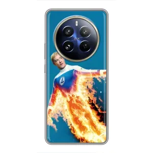 Чохол з принтом Фантастична четвірка для Realme 12 Pro Plus (Людина-факел у вогні)