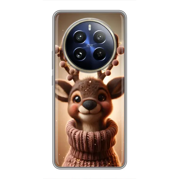 Чохол з принтом «Олень в светрі» для Realme 12 Pro Plus Чохол з принтом «Олень в светрі» для Realme 12 Pro Plus