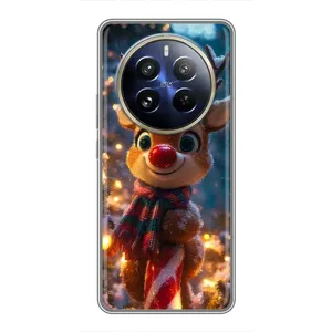 Яскравий чохол для Realme 12 Pro Plus з Зимові Оленята (Олень з шарфом)