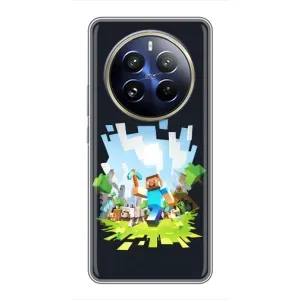 Чохол Майнкрафт на Realme 12 Pro Plus (AlphaPrint) Minecraft (персонажі Minecraft)