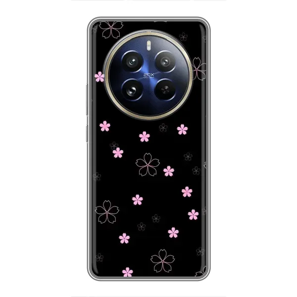 Чехол с принтом «Розовые цветы на черном» для Realme 12 Pro Plus Чехол с принтом «Розовые цветы на черном» для Realme 12 Pro Plus