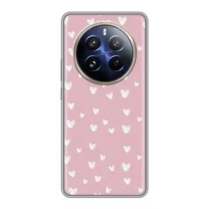 Чехол с принтом «Сердечки на розовом» для Realme 12 Pro Plus