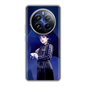 Чохли Венсдей на Realme 12 Pro Plus Уенсдей (AlphaPrint) (Венздей з парасолькою)