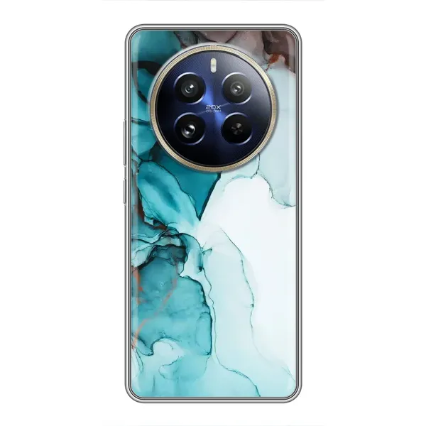 Чохол з принтом «Бірюзовий мрамор» для Realme 12 Pro