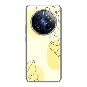 Силконовий чохол з принтом в квітах на Realme 12 Pro (Жовта монстера арт)