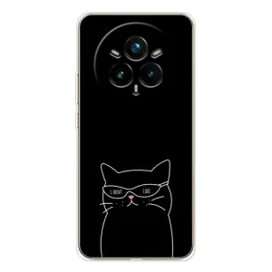 Чехол с рисунком кот на Realme 14 Pro 5G (Равнодушный кот)