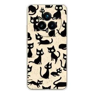 Чехол с рисунком кот на Realme 14 Pro 5G (Черные коты)