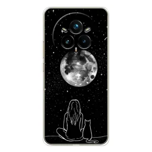 Чехол с рисунком кот на Realme 14 Pro 5G (Девушка с котом)